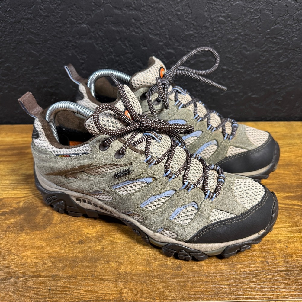 Merrell Moab J88796 Dusty Olive Suede Waterproof Hiking Shoes Womens Size 8.5